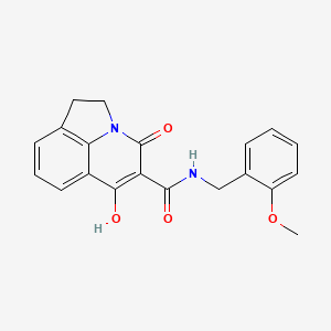 molecular formula C20H18N2O4 B15086096 4-hydroxy-N-(2-methoxybenzyl)-6-oxo-1,2-dihydro-6H-pyrrolo[3,2,1-ij]quinoline-5-carboxamide 