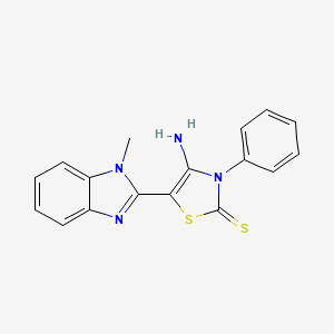 molecular formula C17H14N4S2 B15086103 4-amino-5-(1-methyl-1H-benzimidazol-2-yl)-3-phenyl-1,3-thiazole-2(3H)-thione 