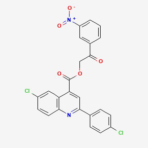 2-(3-Nitrophenyl)-2-oxoethyl 6-chloro-2-(4-chlorophenyl)quinoline-4-carboxylate