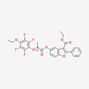 Ethyl 5-{[2-(4-ethoxy-2,3,5,6-tetrafluorophenoxy)propanoyl]oxy}-2-phenyl-1-benzofuran-3-carboxylate