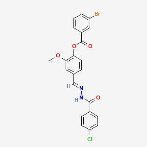 4-(2-(4-Chlorobenzoyl)carbohydrazonoyl)-2-methoxyphenyl 3-bromobenzoate