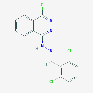 molecular formula C15H9Cl3N4 B15086169 2,6-Dichlorobenzaldehyde (4-chloro-1-phthalazinyl)hydrazone 