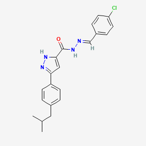 N'-[(E)-(4-chlorophenyl)methylidene]-3-(4-isobutylphenyl)-1H-pyrazole-5-carbohydrazide