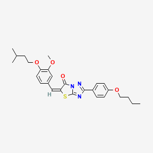 (5E)-2-(4-Butoxyphenyl)-5-[4-(isopentyloxy)-3-methoxybenzylidene][1,3]thiazolo[3,2-B][1,2,4]triazol-6(5H)-one