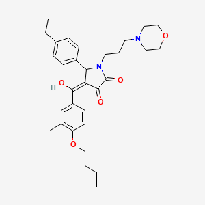 molecular formula C31H40N2O5 B15086210 4-(4-butoxy-3-methylbenzoyl)-5-(4-ethylphenyl)-3-hydroxy-1-[3-(4-morpholinyl)propyl]-1,5-dihydro-2H-pyrrol-2-one 