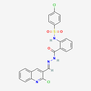 molecular formula C23H16Cl2N4O3S B15086212 4-Chloro-N-(2-(2-((2-chloroquinolin-3-yl)methylene)hydrazinecarbonyl)phenyl)benzenesulfonamide CAS No. 477733-08-7