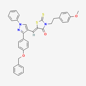 (5Z)-5-({3-[4-(Benzyloxy)phenyl]-1-phenyl-1H-pyrazol-4-YL}methylene)-3-[2-(4-methoxyphenyl)ethyl]-2-thioxo-1,3-thiazolidin-4-one