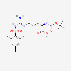 molecular formula C20H32N4O6S B1508622 D-Ornithine, N2-[(1,1-dimethylethoxy)carbonyl]-N5-[imino[[(2,4,6-trimethylphenyl)sulfonyl]amino]methyl]- 