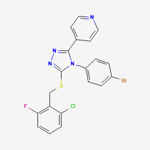 4-{4-(4-bromophenyl)-5-[(2-chloro-6-fluorobenzyl)sulfanyl]-4H-1,2,4-triazol-3-yl}pyridine