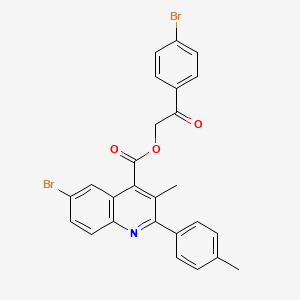 2-(4-Bromophenyl)-2-oxoethyl 6-bromo-3-methyl-2-(4-methylphenyl)quinoline-4-carboxylate