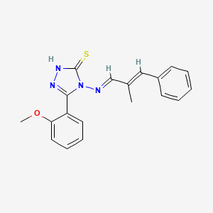 3-(2-Methoxyphenyl)-4-((2-methyl-3-phenylallylidene)amino)-1H-1,2,4-triazole-5(4H)-thione