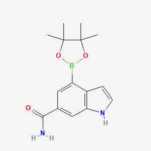 molecular formula C15H19BN2O3 B1508625 4-(4,4,5,5-tetramethyl-1,3,2-dioxaborolan-2-yl)-1H-indole-6-carboxamide CAS No. 955978-86-6