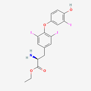 Ethyl O-(4-hydroxy-3-iodophenyl)-3,5-diiodo-L-tyrosinate