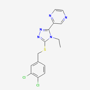 molecular formula C15H13Cl2N5S B15086302 2-(5-((3,4-Dichlorobenzyl)thio)-4-ethyl-4H-1,2,4-triazol-3-yl)pyrazine CAS No. 618427-38-6