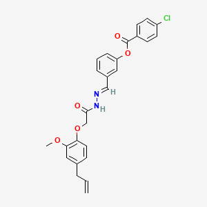 3-(2-((4-Allyl-2-methoxyphenoxy)acetyl)carbohydrazonoyl)phenyl 4-chlorobenzoate