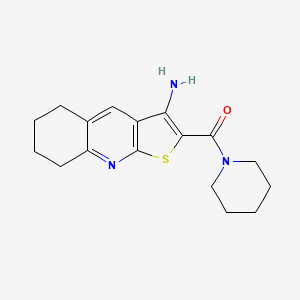 molecular formula C17H21N3OS B15086334 (3-Amino-5,6,7,8-tetrahydrothieno[2,3-b]quinolin-2-yl)(piperidin-1-yl)methanone CAS No. 400863-71-0