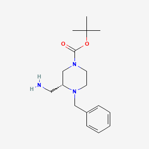 molecular formula C17H27N3O2 B1508638 tert-Butyl (3R)-3-(aminomethyl)-4-benzylpiperazine-1-carboxylate CAS No. 1041399-53-4