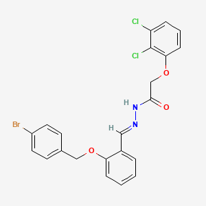 molecular formula C22H17BrCl2N2O3 B15086382 N-[(E)-[2-[(4-bromophenyl)methoxy]phenyl]methylideneamino]-2-(2,3-dichlorophenoxy)acetamide 