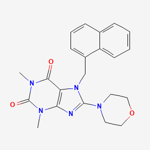 molecular formula C22H23N5O3 B15086396 1,3-dimethyl-8-(morpholin-4-yl)-7-(naphthalen-1-ylmethyl)-3,7-dihydro-1H-purine-2,6-dione CAS No. 364623-12-1