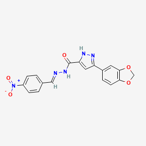 3-(1,3-benzodioxol-5-yl)-N'-[(E)-(4-nitrophenyl)methylidene]-1H-pyrazole-5-carbohydrazide