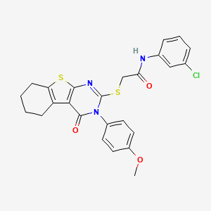 N-(3-chlorophenyl)-2-{[3-(4-methoxyphenyl)-4-oxo-3,4,5,6,7,8-hexahydro[1]benzothieno[2,3-d]pyrimidin-2-yl]sulfanyl}acetamide