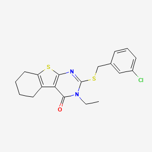 molecular formula C19H19ClN2OS2 B15086413 2-[(3-chlorobenzyl)sulfanyl]-3-ethyl-5,6,7,8-tetrahydro[1]benzothieno[2,3-d]pyrimidin-4(3H)-one CAS No. 618879-74-6