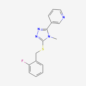 3-{5-[(2-fluorobenzyl)sulfanyl]-4-methyl-4H-1,2,4-triazol-3-yl}pyridine