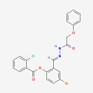 4-Bromo-2-(2-(phenoxyacetyl)carbohydrazonoyl)phenyl 2-chlorobenzoate