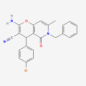 molecular formula C23H18BrN3O2 B15086460 2-amino-6-benzyl-4-(4-bromophenyl)-7-methyl-5-oxo-5,6-dihydro-4H-pyrano[3,2-c]pyridine-3-carbonitrile 