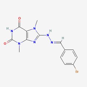 4-bromobenzaldehyde (3,7-dimethyl-2,6-dioxo-2,3,6,7-tetrahydro-1H-purin-8-yl)hydrazone