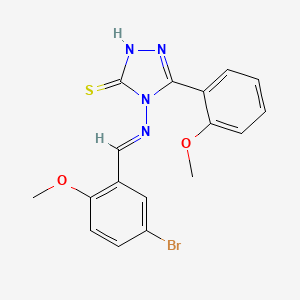 molecular formula C17H15BrN4O2S B15086480 4-((5-Bromo-2-methoxybenzylidene)amino)-3-(2-methoxyphenyl)-1H-1,2,4-triazole-5(4H)-thione CAS No. 478256-57-4