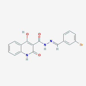 molecular formula C17H12BrN3O3 B15086490 N'-[(E)-(3-bromophenyl)methylidene]-2,4-dihydroxyquinoline-3-carbohydrazide 