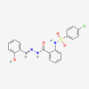 molecular formula C20H16ClN3O4S B15086504 4-CL-N-(2-((2-(2-Hydroxybenzylidene)hydrazino)carbonyl)phenyl)benzenesulfonamide CAS No. 477733-40-7