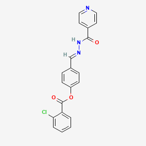 molecular formula C20H14ClN3O3 B15086507 4-{(E)-[2-(pyridin-4-ylcarbonyl)hydrazinylidene]methyl}phenyl 2-chlorobenzoate 