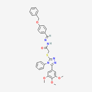 N'-{(E)-[4-(benzyloxy)phenyl]methylidene}-2-{[4-phenyl-5-(3,4,5-trimethoxyphenyl)-4H-1,2,4-triazol-3-yl]sulfanyl}acetohydrazide