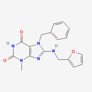 1H-Purine-2,6-dione, 3,7-dihydro-8-((2-furanylmethyl)amino)-3-methyl-7-(phenylmethyl)-