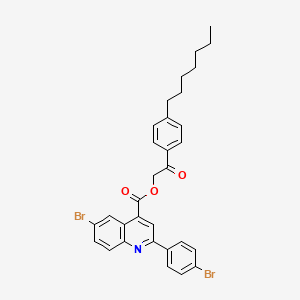 molecular formula C31H29Br2NO3 B15086519 2-(4-Heptylphenyl)-2-oxoethyl 6-bromo-2-(4-bromophenyl)quinoline-4-carboxylate CAS No. 355429-32-2