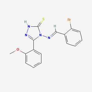 molecular formula C16H13BrN4OS B15086522 4-((2-Bromobenzylidene)amino)-3-(2-methoxyphenyl)-1H-1,2,4-triazole-5(4H)-thione CAS No. 478256-74-5