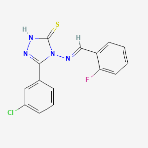 5-(3-Chlorophenyl)-4-((2-fluorobenzylidene)amino)-4H-1,2,4-triazole-3-thiol