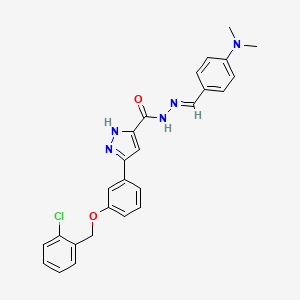 3-{3-[(2-chlorobenzyl)oxy]phenyl}-N'-{(E)-[4-(dimethylamino)phenyl]methylidene}-1H-pyrazole-5-carbohydrazide