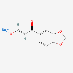 molecular formula C10H7NaO4 B15086548 Sodium (E)-3-(benzo[d][1,3]dioxol-5-yl)-3-oxoprop-1-en-1-olate 