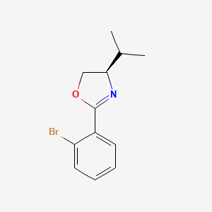molecular formula C12H14BrNO B1508655 (R)-2-(2-Bromophenyl)-4-isopropyl-4,5-dihydrooxazole CAS No. 321848-65-1