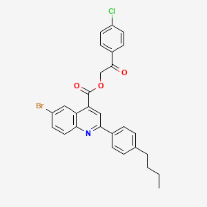 molecular formula C28H23BrClNO3 B15086557 2-(4-Chlorophenyl)-2-oxoethyl 6-bromo-2-(4-butylphenyl)quinoline-4-carboxylate 