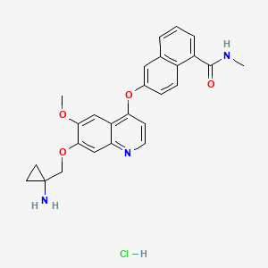molecular formula C26H26ClN3O4 B1508657 6-((7-((1-aminocyclopropyl)methoxy)-6-methoxyquinolin-4-yl)oxy)-N-methyl-1-naphthamide hydrochloride 