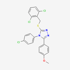 molecular formula C22H16Cl3N3OS B15086573 4-(4-chlorophenyl)-3-[(2,6-dichlorobenzyl)sulfanyl]-5-(4-methoxyphenyl)-4H-1,2,4-triazole CAS No. 476484-40-9