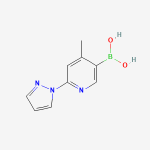 molecular formula C9H10BN3O2 B1508659 4-Methyl-6-(1H-pyrazol-1-YL)pyridin-3-ylboronic acid CAS No. 858523-50-9
