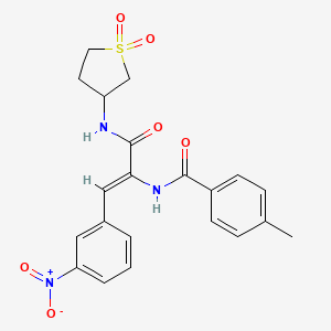 molecular formula C21H21N3O6S B15086590 N-[(Z)-3-[(1,1-dioxothiolan-3-yl)amino]-1-(3-nitrophenyl)-3-oxoprop-1-en-2-yl]-4-methylbenzamide 