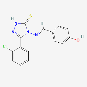 4-(((3-(2-Chlorophenyl)-5-mercapto-4H-1,2,4-triazol-4-yl)imino)methyl)phenol