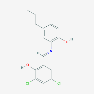 2,4-Dichloro-6-(((2-hydroxy-5-propylphenyl)imino)methyl)phenol