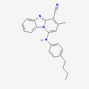 molecular formula C23H22N4 B15086605 1-(4-Butylanilino)-3-methylpyrido(1,2-A)benzimidazole-4-carbonitrile 